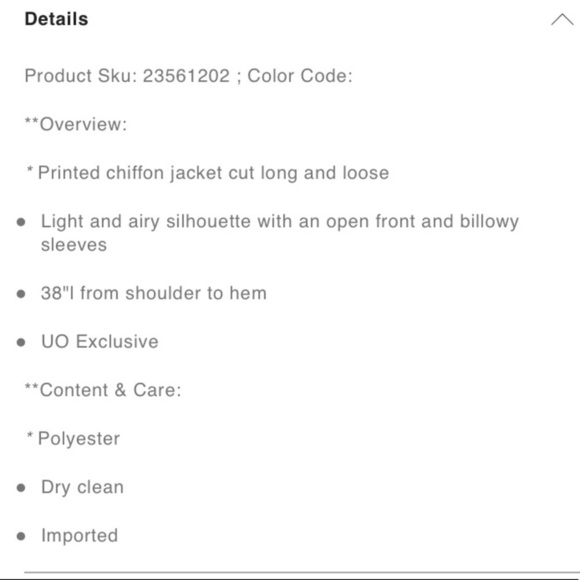 UO Pins and Needles chiffon kimono jacket - Picture 7 of 8